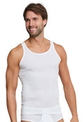 SCHIESSER MENS NO SLEEVE VEST 5121 N/S VEST TWIN PACK