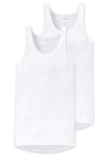 SCHIESSER MENS NO SLEEVE VEST 5121 N/S VEST TWIN PACK