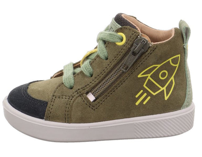 SUPIES JUNIOR BOYS BOOT LACED ZIP ROCKET -GREEN