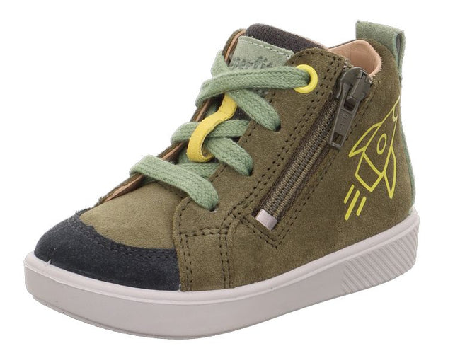SUPIES JUNIOR BOYS BOOT LACED ZIP ROCKET -GREEN