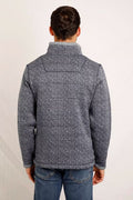 ROBINS 1/4 ZIP HERRINGBONE KNIT 202497-NAVY