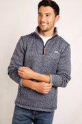 ROBINS 1/4 ZIP HERRINGBONE KNIT 202497-NAVY