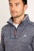 ROBINS 1/4 ZIP HERRINGBONE KNIT 202497-NAVY