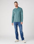 WRANGLER LONG SLEEVE REFINED POLO SHIRT 1123411-TEAL