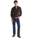 WRANGLER 1/4 ZIP KNIT 1123876-BROWN