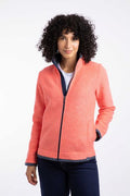 ARIANA GRID FULL ZIP FLEECE 19175-ORANGE
