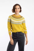LOWELL FAIR ISLE JUMPER203595-MUSTARD