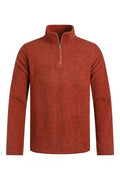 WEIRD FISH NEWPORT 1/4 ZIP RIBBED FLEECE 202596-RUST