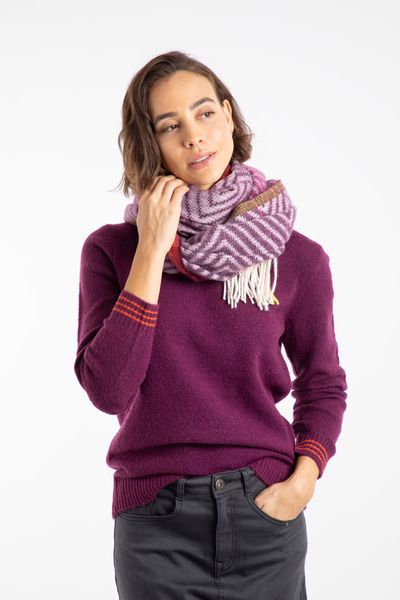 WEIRD FISH JADIDA ECO ZIG ZAG SCARF 202952-BEETROOT