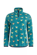 WIERD FISH RENNA 1/4 ZIP PRINTED MICRO FLEECE 203606-TEAL