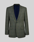 MAGEE CLADY DONEGAL TWEED JACKET IN FOREST GREEN HERRINGBONE -GREEN REG
