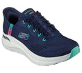 SKECHERS EASY CHIC ARCH FIT SLIP INS 150066-NAVY GREEN