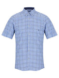 SHORT SLEEVE CHECK 141-14714-BLUE WHITE