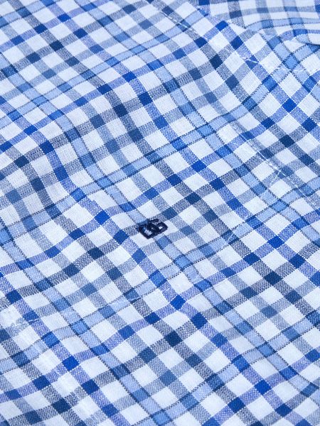 SHORT SLEEVE CHECK 141-14714-BLUE WHITE