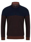 DRIFTERS 1/2 ZIP SWEATSHIRT 533-55174-NAVY RED