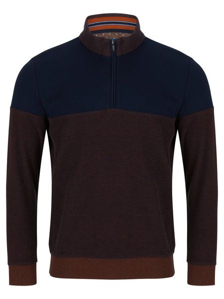 DRIFTERS 1/2 ZIP SWEATSHIRT 533-55174-NAVY RED