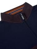 DRIFTERS 1/2 ZIP SWEATSHIRT 533-55174-NAVY RED