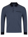 DRIFTERS POLO SHIRT L/S 553-55229-DARK BLUE