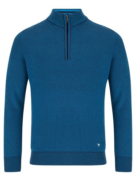 1/4 ZIP JUMPER WAFFLE 143-55326-BLUE