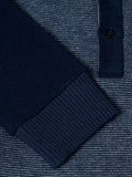 DRIFTERS POLO SHIRT L/S FINE STRIPE 55711-NAVY