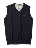 MENS COTTON V-NECK SLEEVELESS JUMPER 4330-NAVY