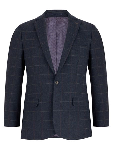 MARSEILLE NAVY CHECK WOOL MIX 13243/79