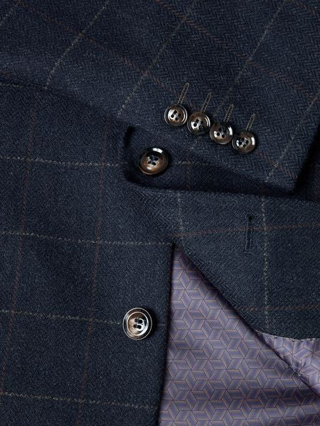 MARSEILLE NAVY CHECK WOOL MIX 13243/79