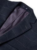 MARSEILLE NAVY CHECK WOOL MIX 13243/79
