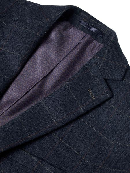 MARSEILLE NAVY CHECK WOOL MIX 13243/79