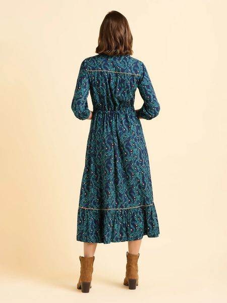 BRAKEBURN SKYE LONG SLEEVE DRESS BBLDRS00131-NAVY GREEN