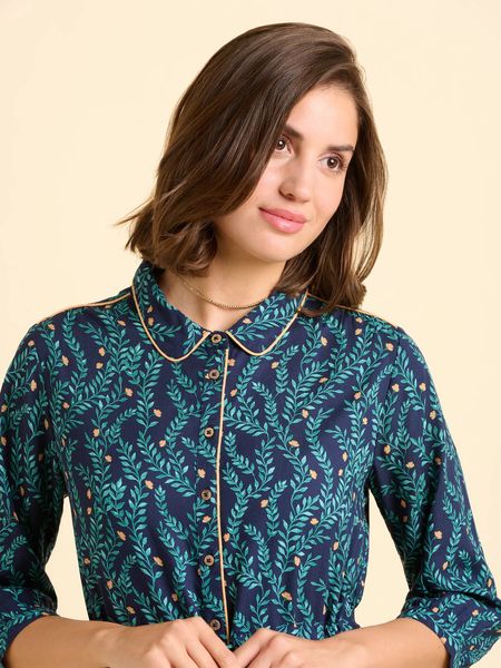 BRAKEBURN SKYE LONG SLEEVE DRESS BBLDRS00131-NAVY GREEN