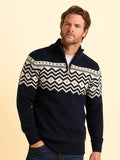 BRAKEBURN ABBERTON KNIT 1/4 ZIP 006892-NAVY MIX