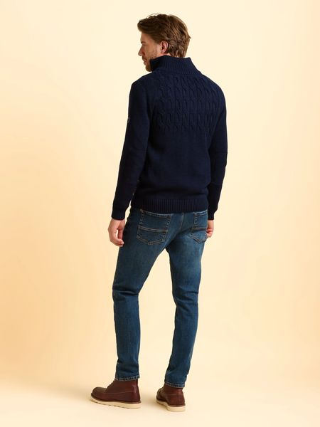 BRAKEBURN AINSWORTH KNIT 1/4 ZIP 006892-NAVY