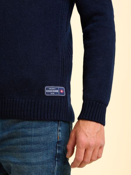BRAKEBURN AINSWORTH KNIT 1/4 ZIP 006892-NAVY