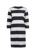 S'QUESTO SHORT DRESS LONG SLEEVE 6191-505697-WHITE NAVY