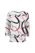 S'QUESTO PRINTED KNIT T0P 3/4 SLEEVE 6920-505694