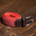 SWOLE PANDA RED WHITE FINE WEAVE STRETCH BELT SP-RWB-49