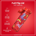ION 8 WATER BOTTLE UNICORNS RED 500 ML