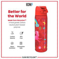 ION 8 WATER BOTTLE UNICORNS RED 500 ML