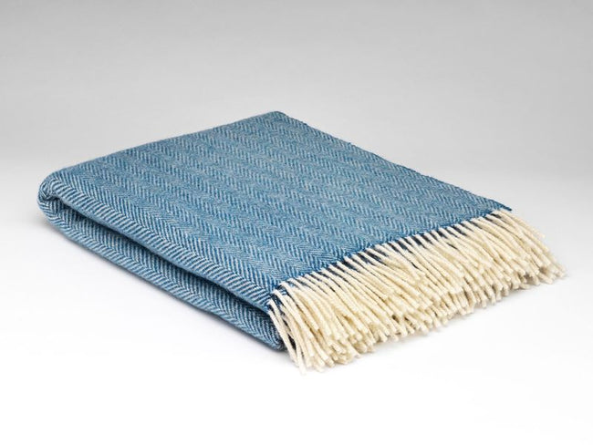 MCNUTT HERITAGE HERRINGBONE ALL WOOL-BLUE SKY
