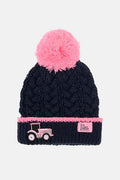LIGHTHOUSE-BOBBLE HAT NAVY PINK