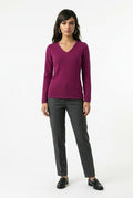 CASTLE FINE KNIT WOOL CASHMERE CB007-BERRY