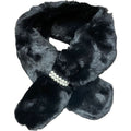 FUR NECK WRAP WITH PEARLS