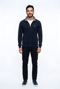 KESSLER FULL ZIP WITH RIB DETAIL 90036-NAVY