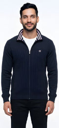 KESSLER FULL ZIP WITH RIB DETAIL 90036-NAVY
