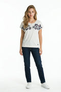 S'QUESTO PRINTED T-SHIRT S/S 6180-505780-WHITE NAVY
