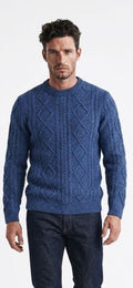 DEERPARK DONEGAL ARAN CREW FW25SC2-DARK BLUE