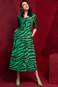 KATE COOPER ZEBRA PRINT FULL BELTED DRESS KCAW23159