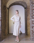 KATE COOPER SATIN DRESS WITH WRAP @ SIDE KCAW24138