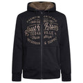 KAM SHERPA LINED ZIP THROUGH HOODY KBS 7087-BLACK BIG MAN